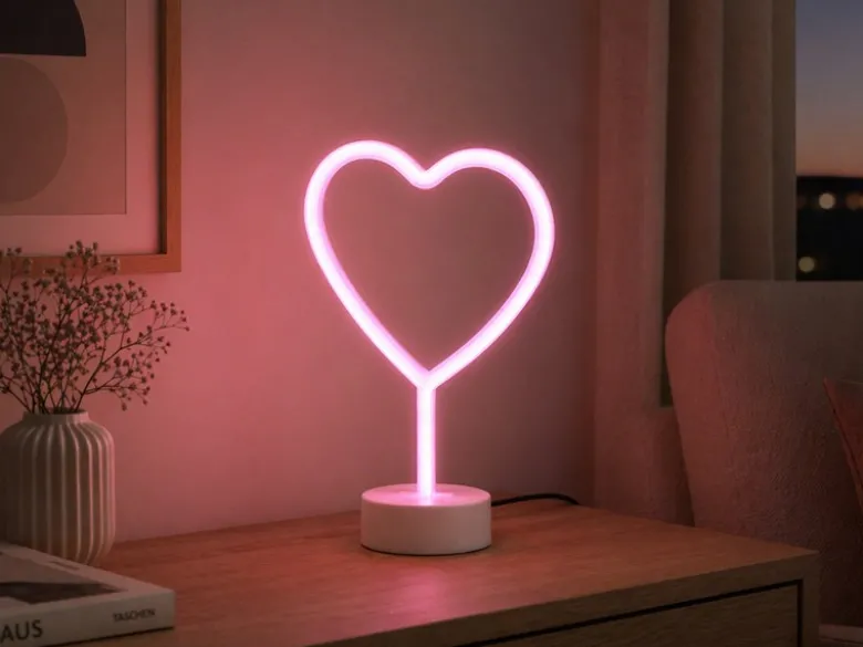 Deko LED Tischleuchte HEART Batterie- oder USB betrieben, Höhe 30cm