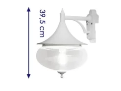Dekorative Außenwandleuchte LIBRA, Aluminium weiß / Glas klar, Beleuchtung Haus