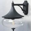 Dekorative Außenwandleuchte LIBRA, Alu schwarz / Glas klar, Beleuchtung Haus