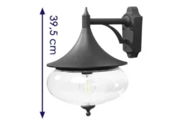 Dekorative Außenwandleuchte LIBRA, Alu schwarz / Glas klar, Beleuchtung Haus