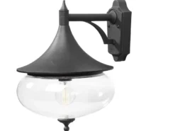 Dekorative Außenwandleuchte LIBRA, Alu schwarz / Glas klar, Beleuchtung Haus