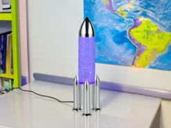 Deko RGB LED Tischleuchte APOLLO Raketenlampe per USB betrieben, Höhe 33cm