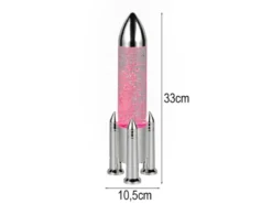 Deko RGB LED Tischleuchte Raketenlampe mit Glitzer per USB betrieben, Höhe 33cm