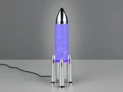 Deko RGB LED Tischleuchte Raketenlampe mit Glitzer per USB betrieben, Höhe 33cm