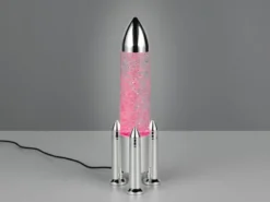 Deko RGB LED Tischleuchte Raketenlampe mit Glitzer per USB betrieben, Höhe 33cm