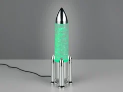 Deko RGB LED Tischleuchte Raketenlampe mit Glitzer per USB betrieben, Höhe 33cm