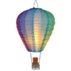 Deko Solarleuchte mit buntem Heißluftballon & Bär im Korb, Höhe 44cm