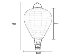 Deko Solarleuchte mit buntem Heißluftballon & Bär im Korb, Höhe 44cm