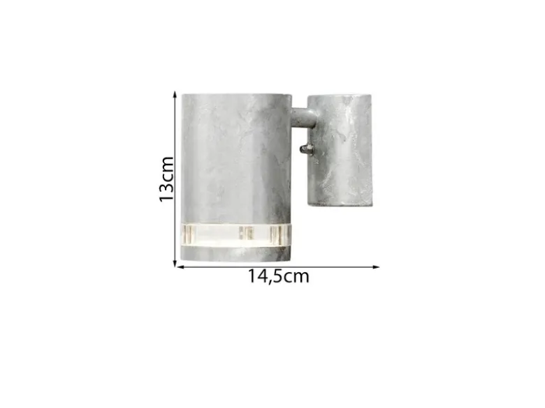 Design Außenwandleuchte MODENA Downlight, Höhe 13cm, Silber
