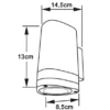Design Außenwandleuchte MODENA Downlight, Höhe 13cm, Weiß