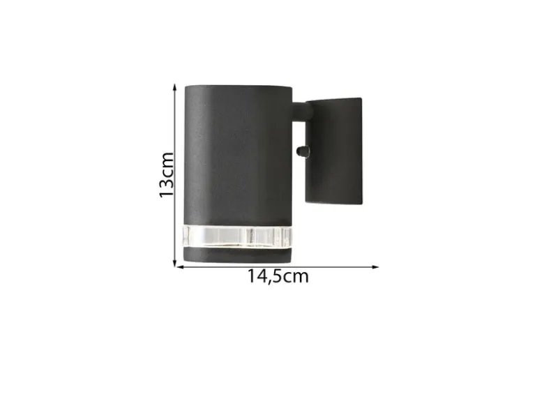 Design Außenwandleuchte MODENA Downlight, Höhe 13cm, Schwarz