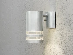 Design Außenwandleuchte MODENA Downlight, Höhe 15,5cm, Silber