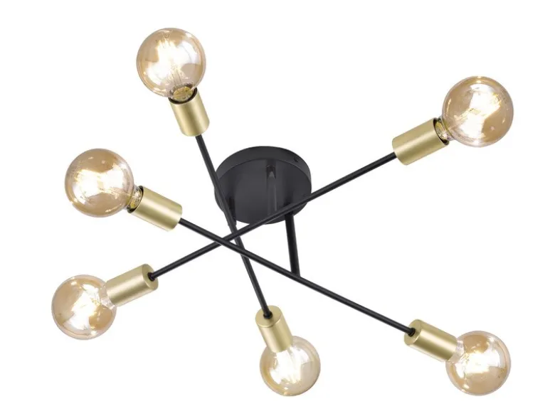 Design Deckenleuchte CROSS mehrflammig, Schwarz & Bronze Ø 56cm