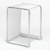 Designer Beistelltisch im Bauhausstil, wendbar, Weiß Höhe 67cm