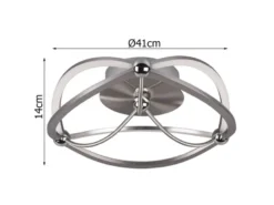 Designer LED Deckenleuchte CHARIVARI Silber matt, Ø 41cm