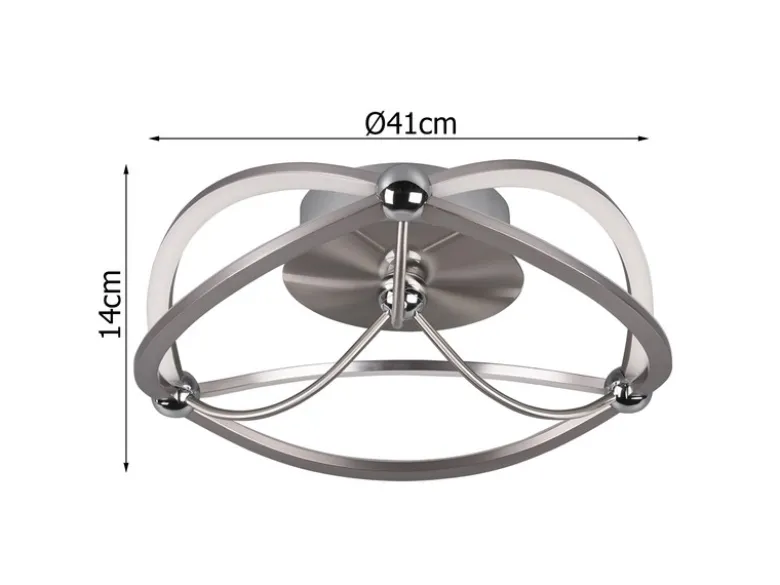 Designer LED Deckenleuchte CHARIVARI Silber matt, Ø 41cm
