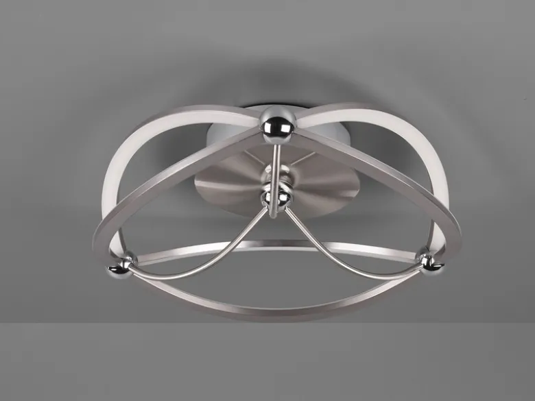 Designer LED Deckenleuchte CHARIVARI Silber matt, Ø 41cm