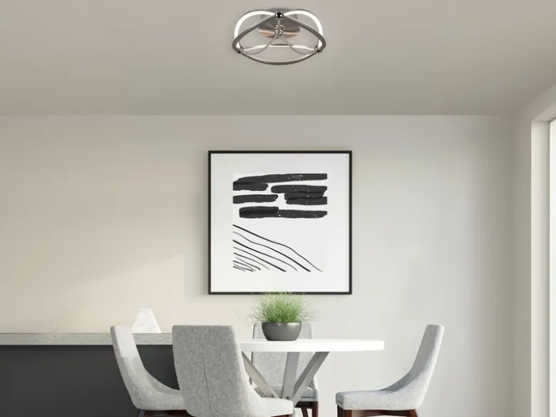 Designer LED Deckenleuchte CHARIVARI Silber matt, Ø 41cm