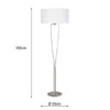 Designer Stehleuchte PARIS II Silber mit Stoffschirm Weiß, Höhe 160cm