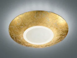 Design LED Deckenleuchte CHIROS mit Blattgold Ø 32cm