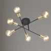 Design LED Deckenleuchte mehrflammig, Schwarz & Bronze Ø 56cm
