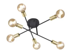 Design LED Deckenleuchte mehrflammig, Schwarz & Bronze Ø 56cm