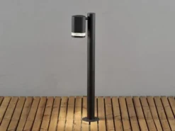 Design LED Wegeleuchte aus Aluminium, Downlight Höhe 70cm, Schwarz