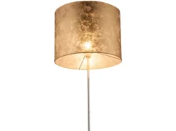 Design Stehlampe AMY mit Stoffschirm goldfarbig, Höhe 160cm