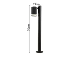 Design Wegeleuchte MODENA aus Aluminium, Downlight Höhe 70cm, Schwarz