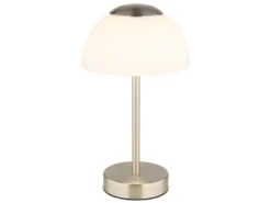 Dimmbare Akku Tischleuchte SARIMA per USB aufladbar, Silber, Höhe 31cm