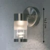 Dimmbare Außenwandleuchte BOLZANO in Edelstahl, Fassadenbeleuchtung modern
