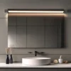 Dimmbare LED Bad Spiegelleuchte FABRIZIO schwenkbar, Schwarz Breite 80cm