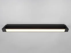 Dimmbare LED Bad Spiegelleuchte FABRIZIO schwenkbar, Schwarz Breite 80cm