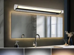 Dimmbare LED Bad Spiegelleuchte FABRIZIO schwenkbar, Chrom Breite 80cm