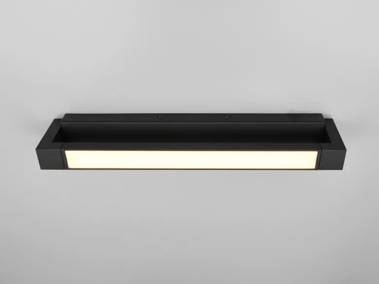Dimmbare LED Bad Spiegelleuchte FABRIZIO schwenkbar, Schwarz Breite 50cm
