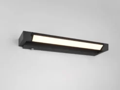 Dimmbare LED Bad Spiegelleuchte FABRIZIO schwenkbar, Schwarz Breite 50cm