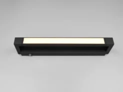 Dimmbare LED Bad Spiegelleuchte FABRIZIO schwenkbar, Schwarz Breite 50cm
