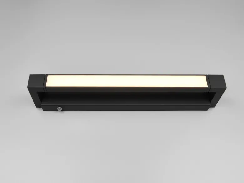 Dimmbare LED Bad Spiegelleuchte FABRIZIO schwenkbar, Schwarz Breite 50cm