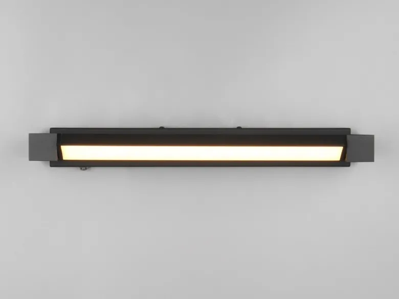 Dimmbare LED Bad Spiegelleuchte FABRIZIO schwenkbar, Schwarz Breite 50cm