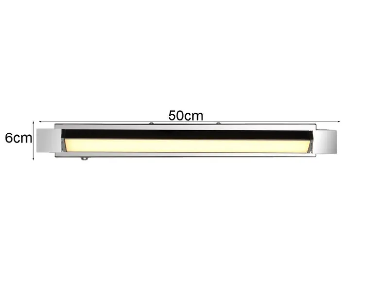 Dimmbare LED Bad Spiegelleuchte FABRIZIO schwenkbar, Chrom Breite 50cm