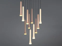 Dimmbare LED Cluster Pendelleuchte FIATO 11-flammig mehrfarbig, Ø 40cm