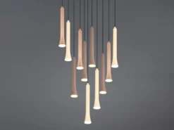 Dimmbare LED Cluster Pendelleuchte FIATO 11-flammig mehrfarbig, Ø 40cm