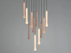 Dimmbare LED Cluster Pendelleuchte FIATO 11-flammig mehrfarbig, Ø 40cm
