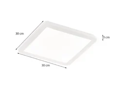 Dimmbare LED Deckenleuchte CAMILLUS flache Badezimmerlampe 30x30cm Weiß IP44