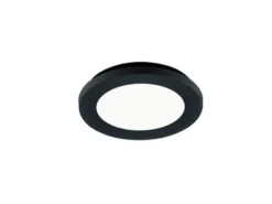 Dimmbare LED Deckenleuchte CAMILLUS flache Badezimmerlampe Ø17cm schwarz IP44