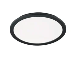 Dimmbare LED Deckenleuchte CAMILLUS flache Badezimmerlampe Ø40cm schwarz IP44