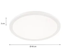 Dimmbare LED Deckenleuchte CAMILLUS flache Badezimmerlampe rund Ø40cm Weiß IP44