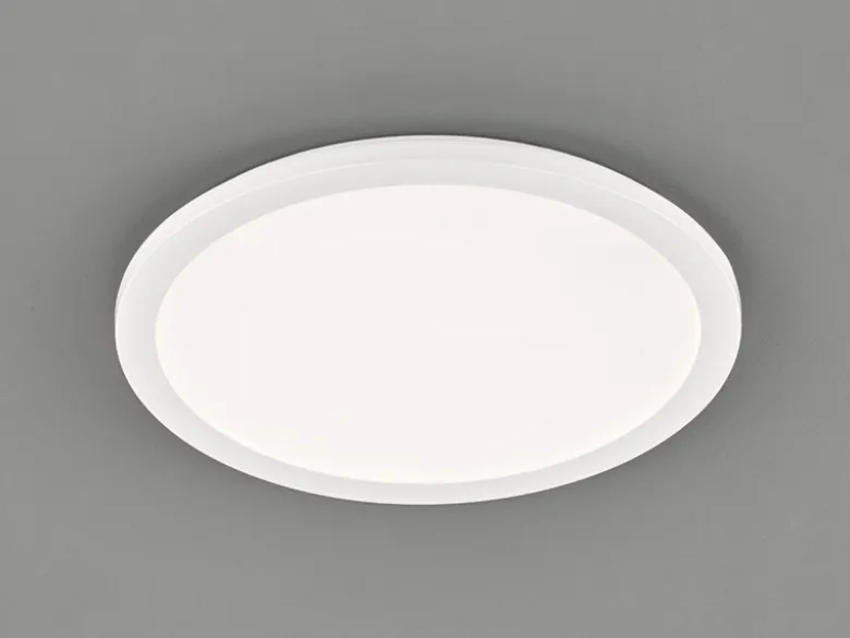 Dimmbare LED Deckenleuchte CAMILLUS flache Badezimmerlampe rund Ø40cm Weiß IP44