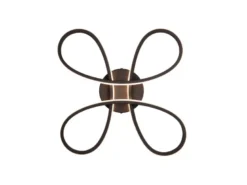 Dimmbare LED Deckenleuchte FLY geschwungen Schwarz, Breite 40cm