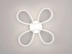 Dimmbare LED Deckenleuchte FLY geschwungen Weiß, Breite 40cm